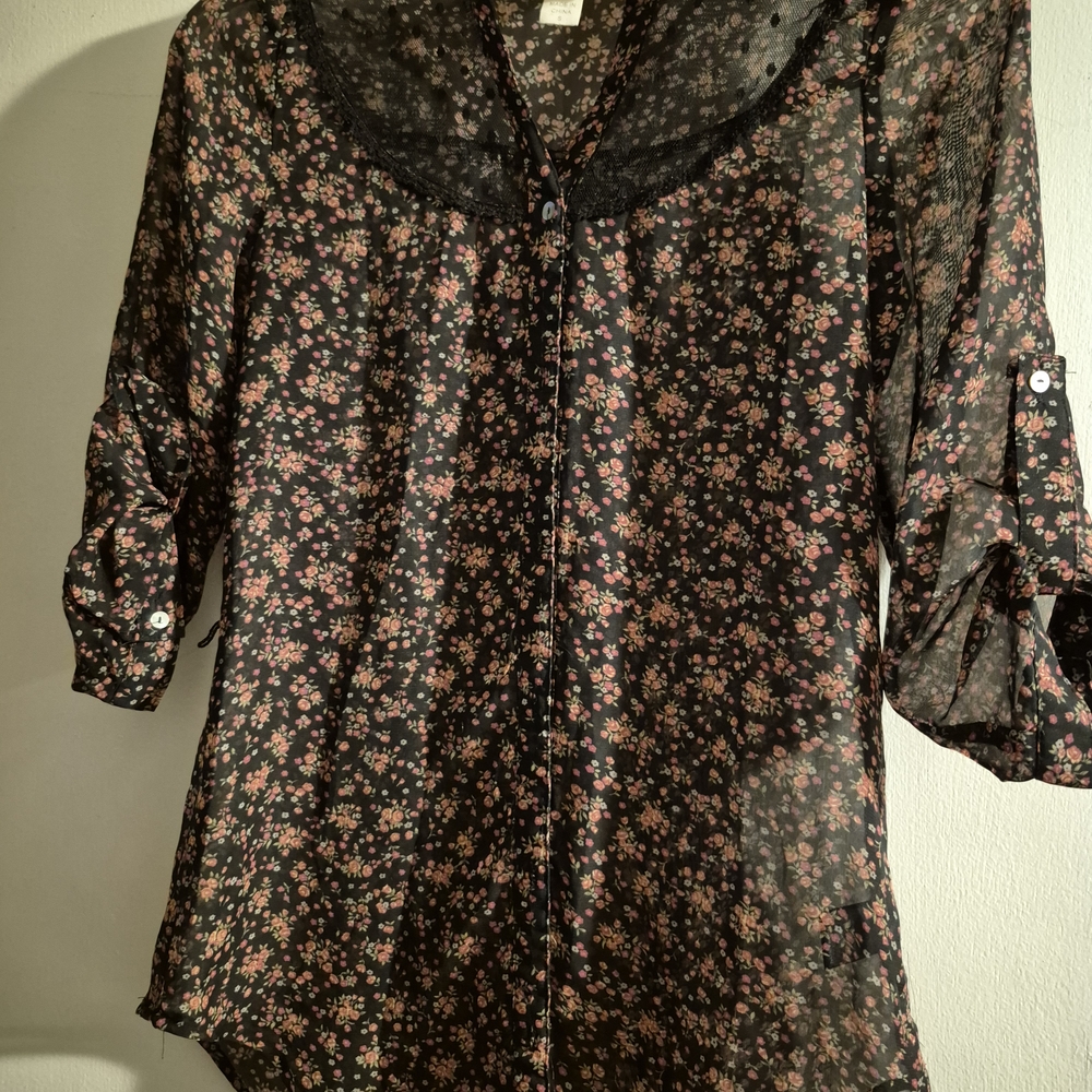 Pretty Rebellious Black Floral Blouse